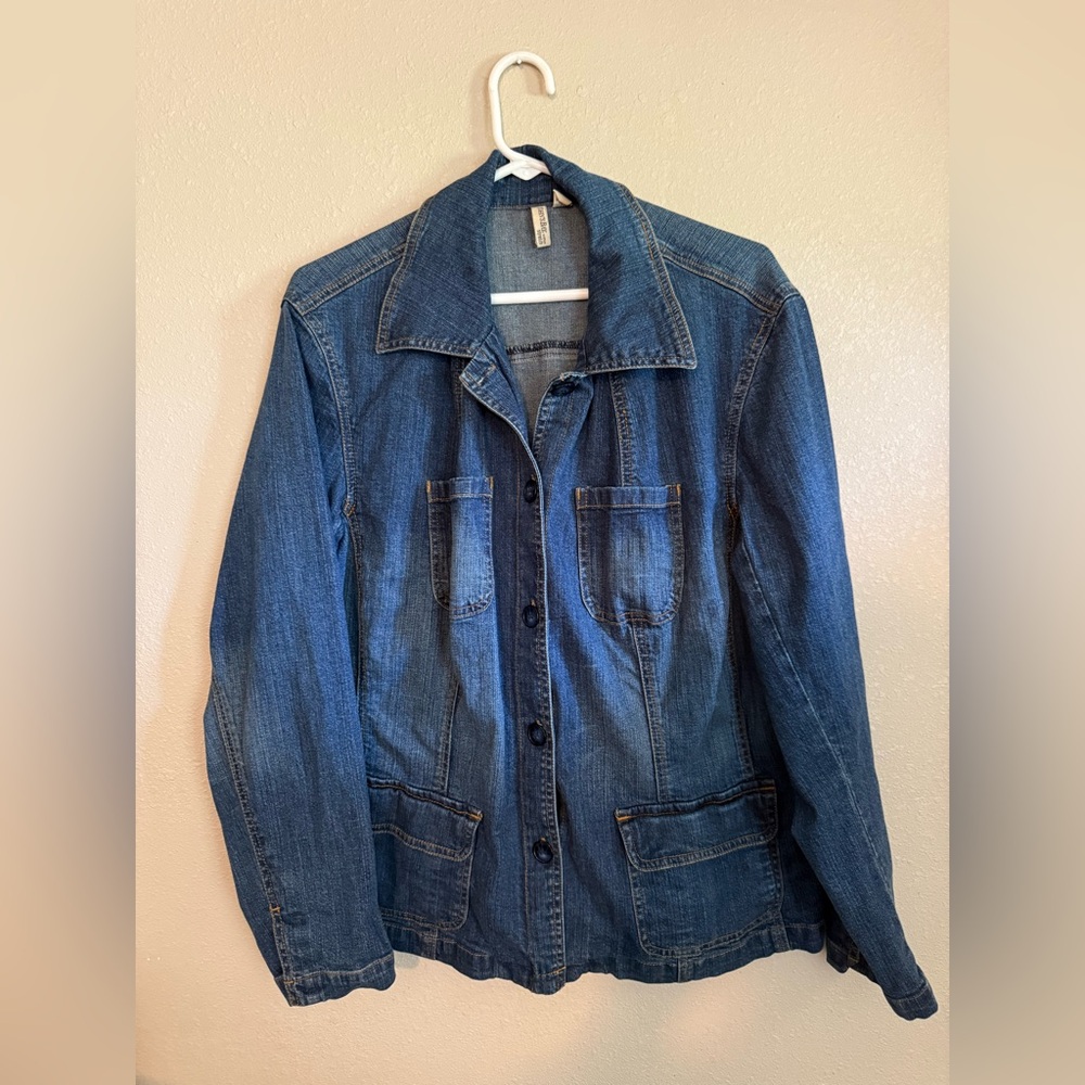 VTG. ST. John’s Bay Women’s Blue Jean Jacket Shirt Top 1X
